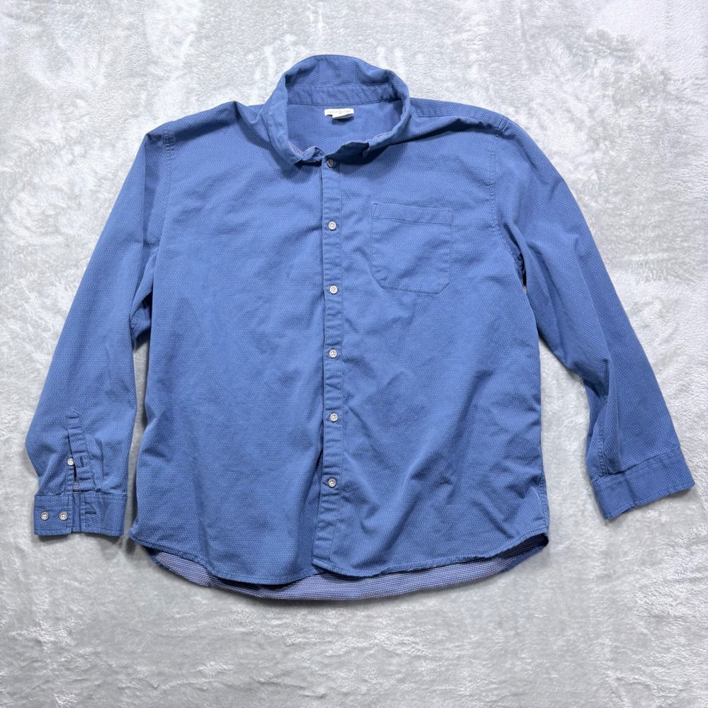 Carbon2Cobalt Button Down Shirt Mens XXL Blue Micro Dot‎ Long Sleeve Cotton